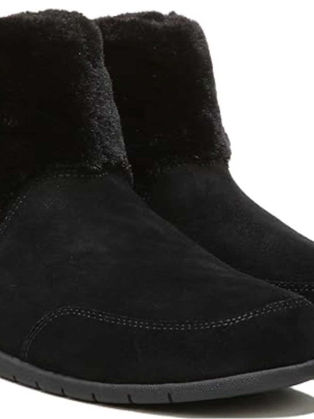 Vionic Black Faux Fur Ankle Boots 8